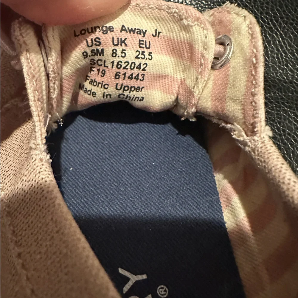Sperry Lounge Away Jr Kids Light Baby Pink Beige Slipon Top Sider Loafer 9.5